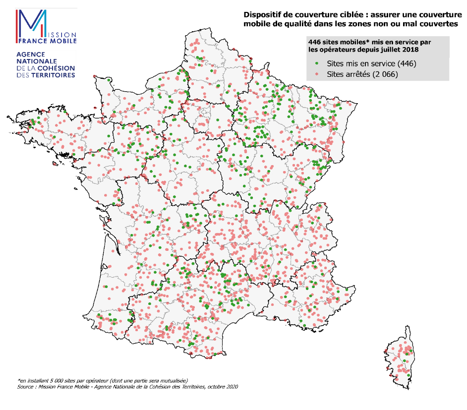 Carte de France du mobile