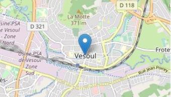 Carte de situtation de Vesoul et des axes routiers